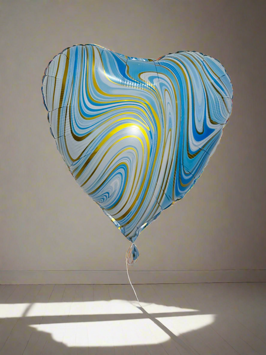 Marble Heart & Star Balloons (1 item)