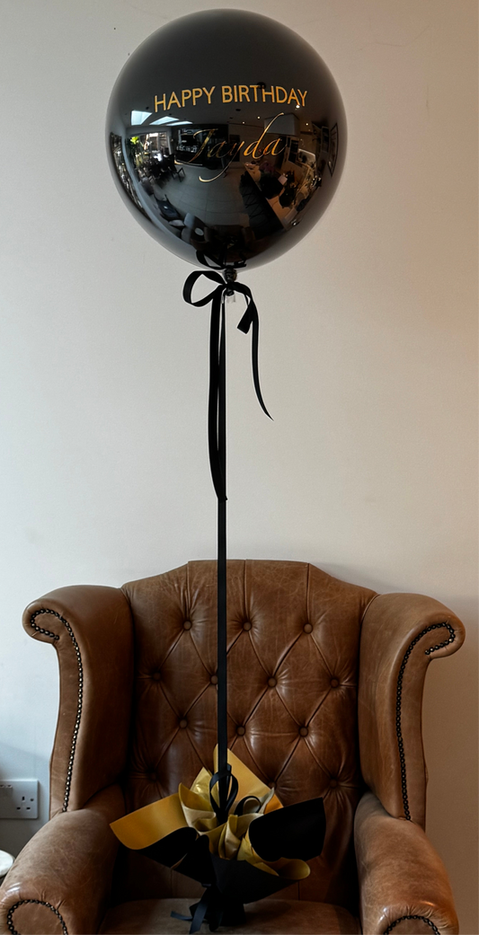 Personalised Black & Gold Balloon in a Box