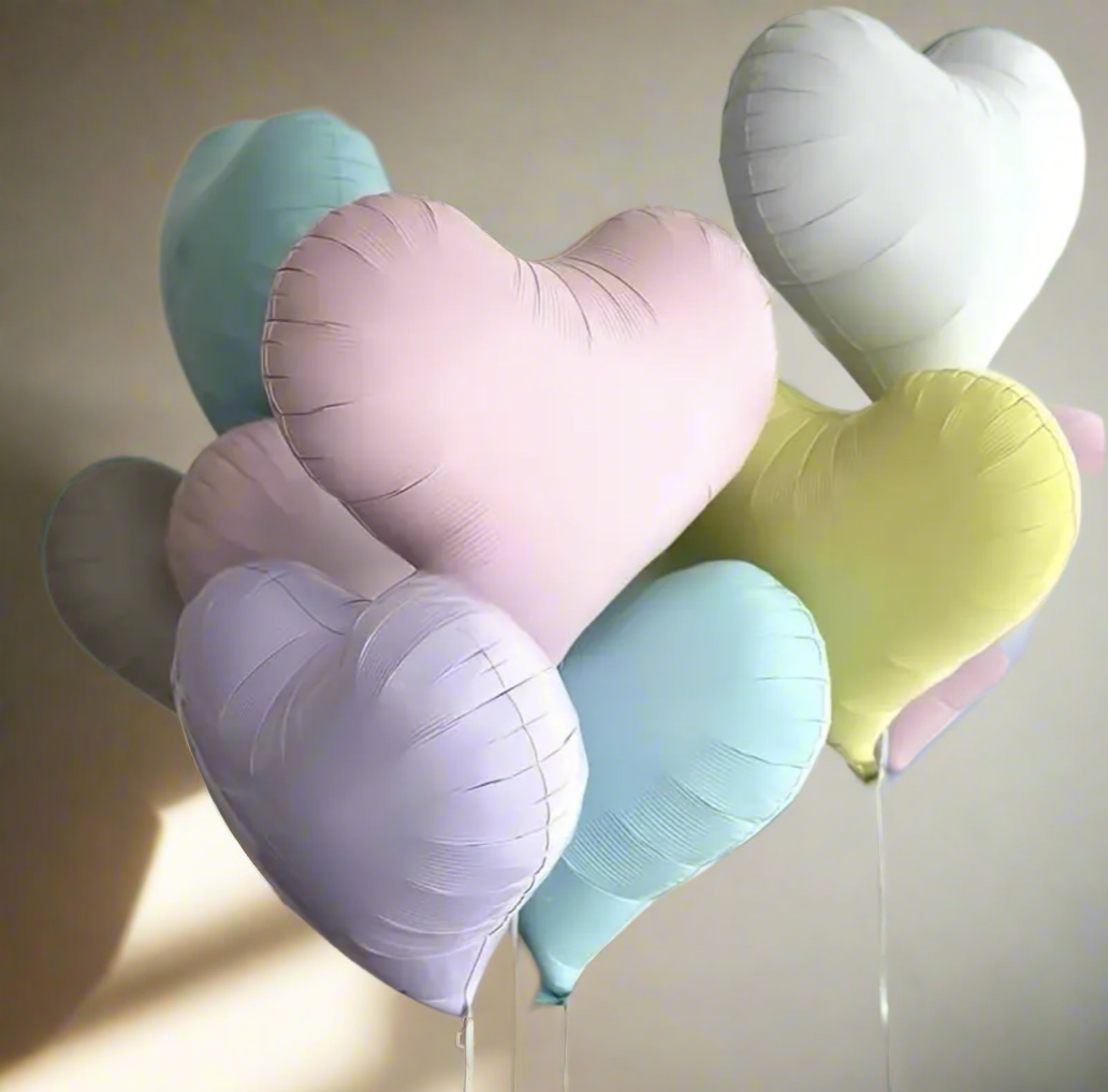 Pastel colour Heart Foil Balloon – Elegant and Unique for Any Celebration (1 piece)