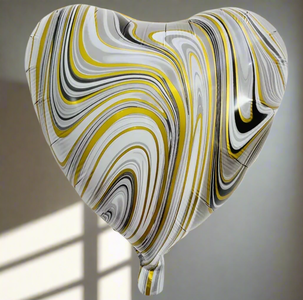 Marble Heart & Star Balloons (1 item)