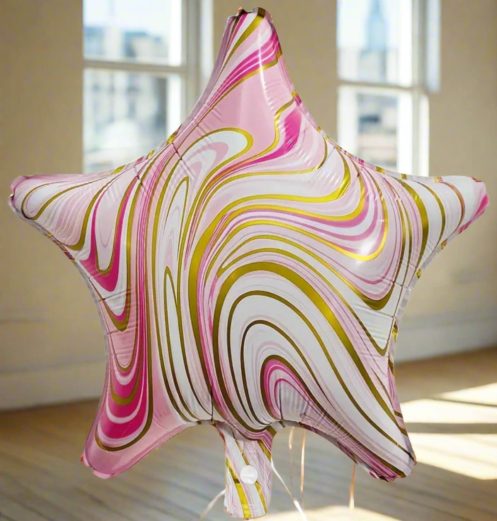 Marble Heart & Star Balloons (1 item)