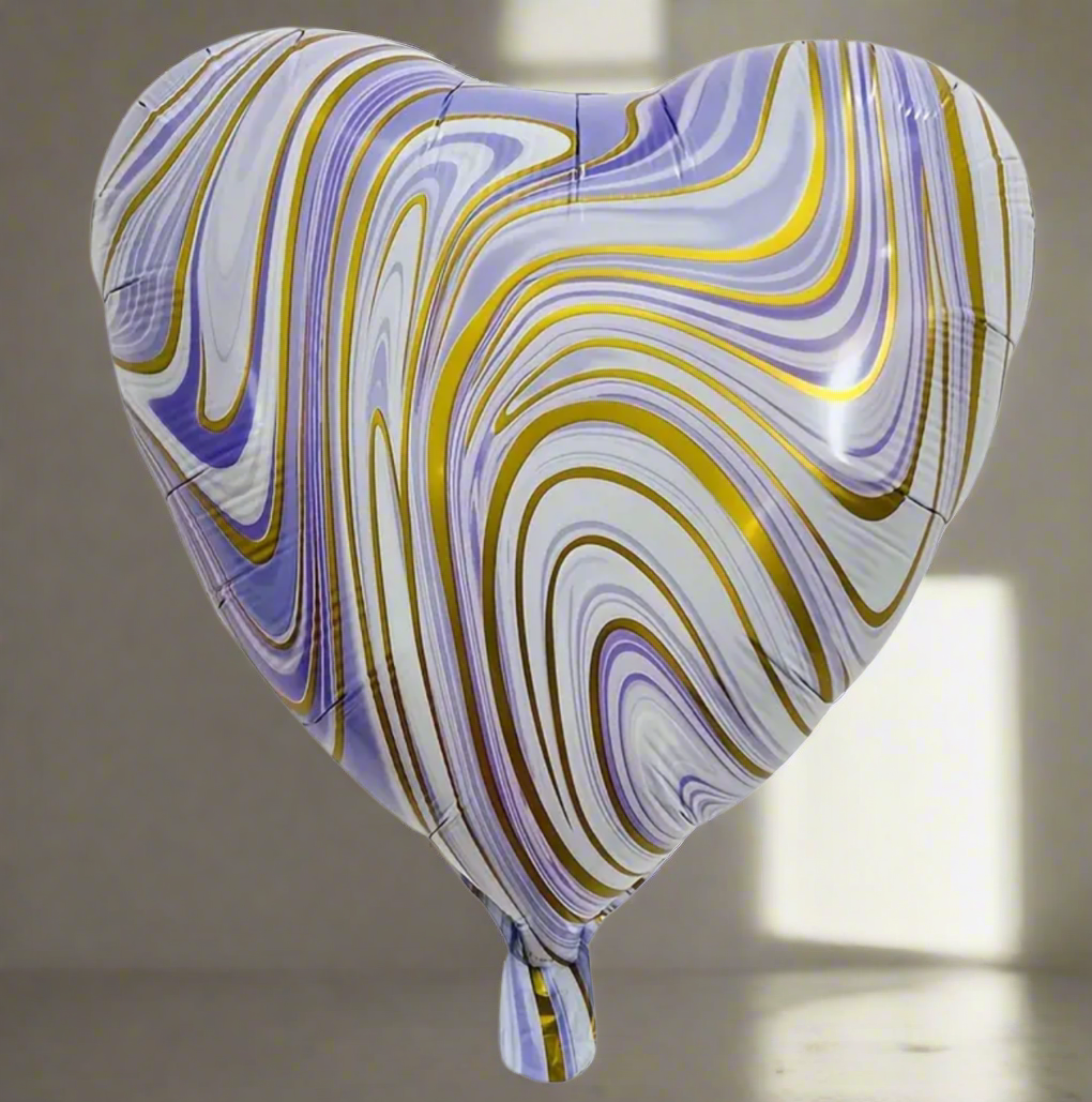 Marble Heart & Star Balloons (1 item)
