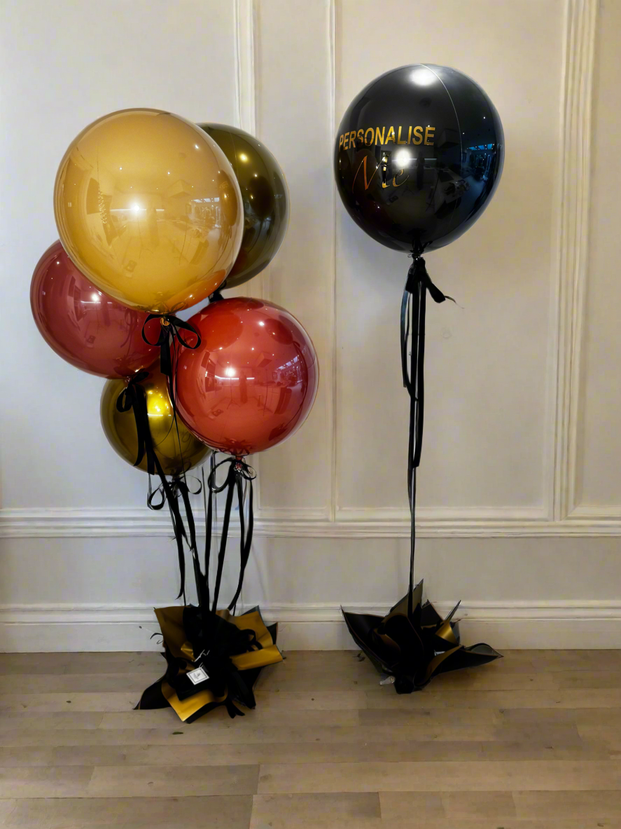 Autumn Couture Balloons – Bouquet of 5 + Personalised Balloon