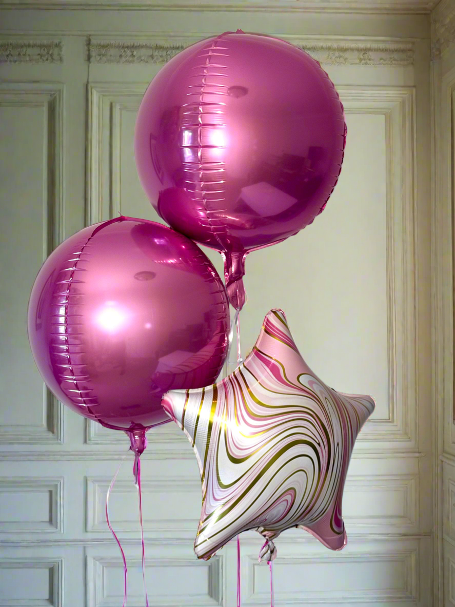 Marble Heart & Star Balloons (1 item)