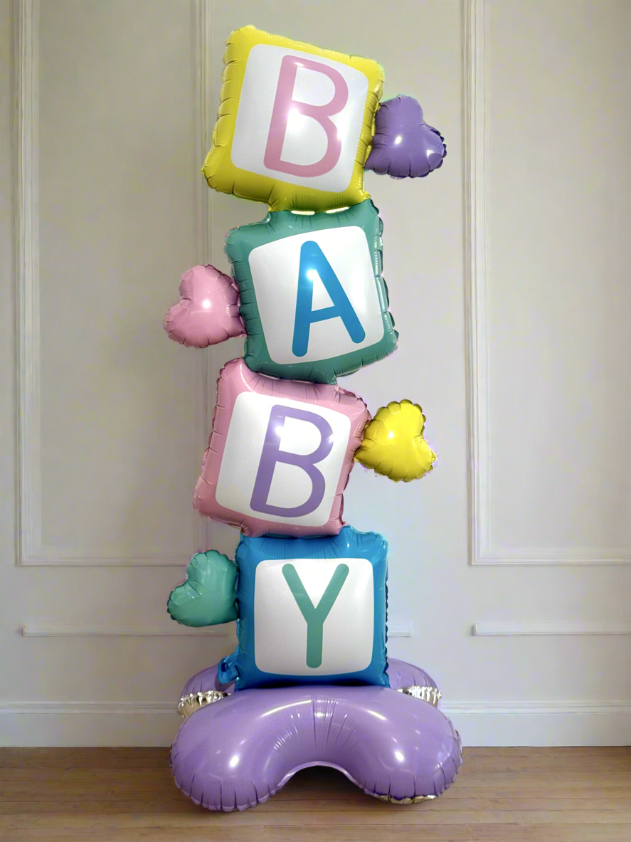 Baby Shower “BABY” Blocks Balloon