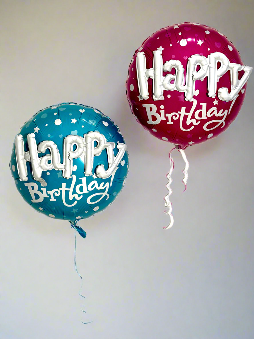 3D Blue Happy Birthday Balloon x 1