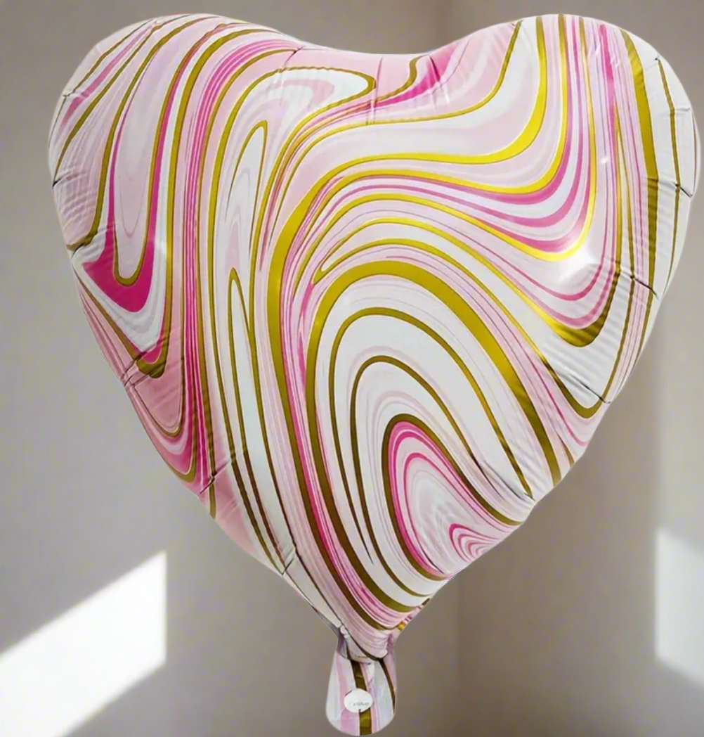 Marble Heart & Star Balloons (1 item)