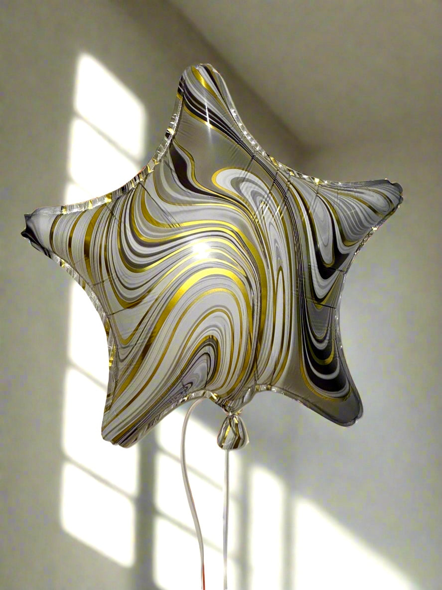 Marble Heart & Star Balloons (1 item)