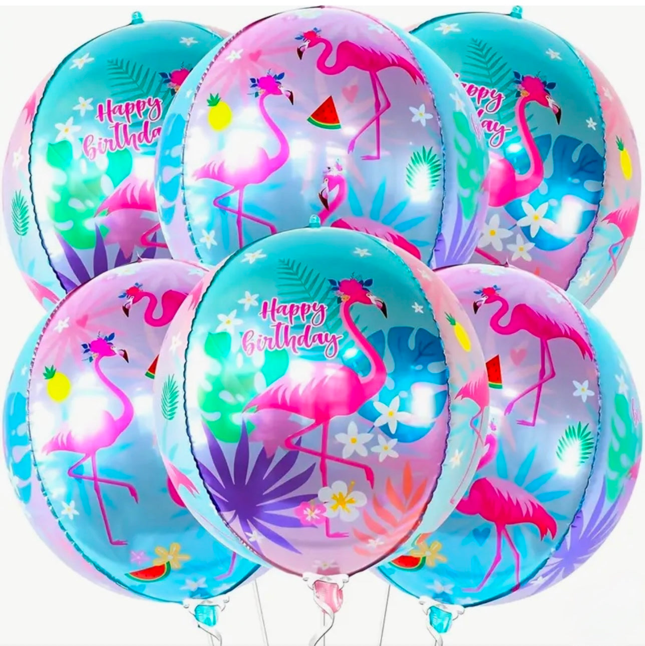 Tropical Flamingo Foil Balloon - pack of 5