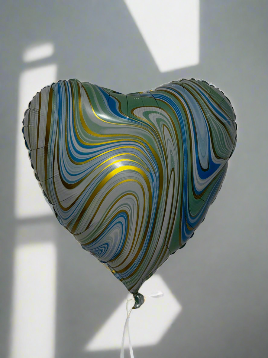 Marble Heart & Star Balloons (1 item)