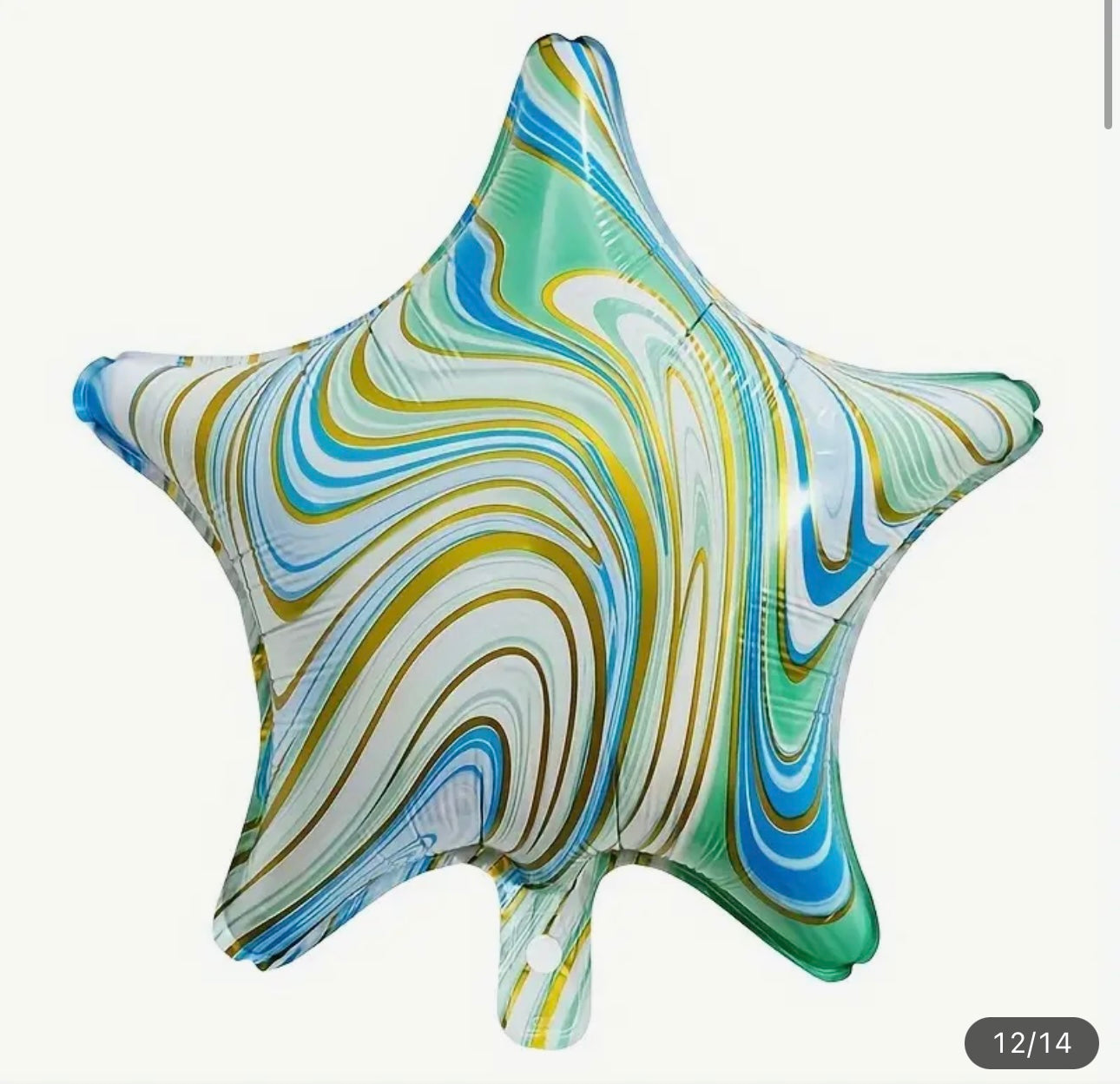 Marble Agate Foil Balloons – 2-stars and Happy Birthday balloon