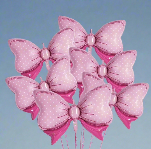 Pink Bow Foil Balloons Pack of 6