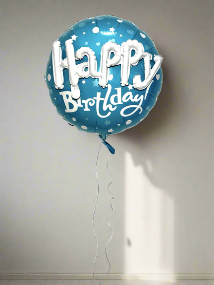3D Blue Happy Birthday Balloon x 1