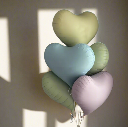 Pastel colour Heart Foil Balloon – Elegant and Unique for Any Celebration (1 piece)
