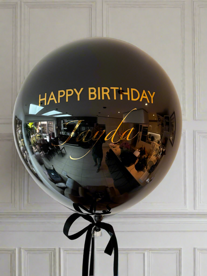 Personalised Black & Gold Balloon in a Box