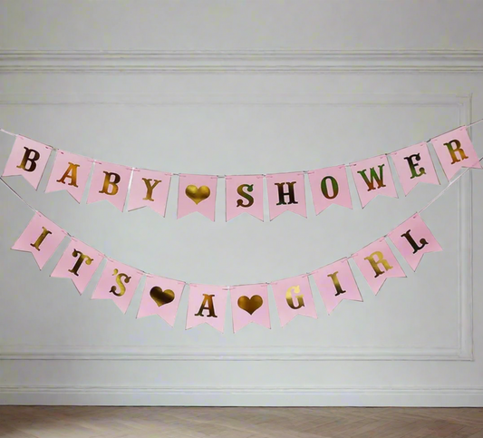 For the Pink ‘Baby Shower It’s a Girl’ Banner