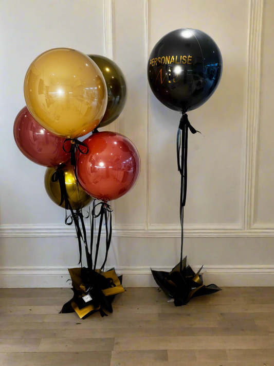 Autumn Couture Balloons – Bouquet of 5 + Personalised Balloon