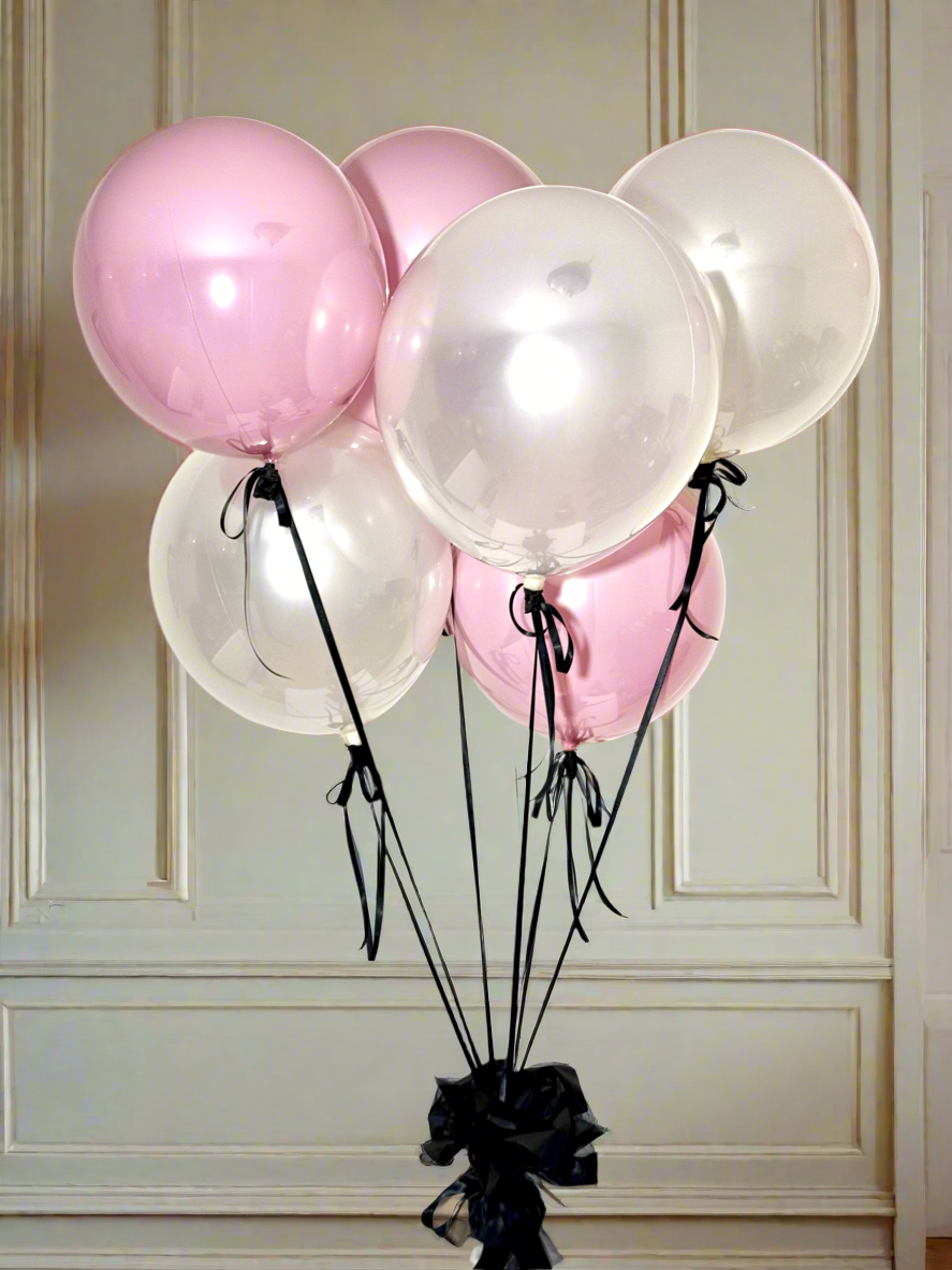 Richmond Lux Pink & White Balloon Set – Set of 6