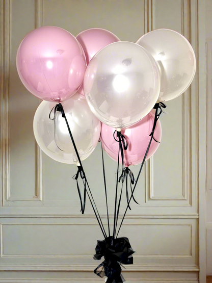Richmond Lux Pink & White Balloon Set – Set of 6