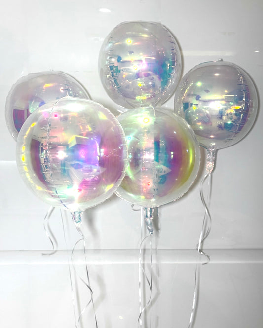 Giant 4D Holographic Sphere Balloons – Pack of 5