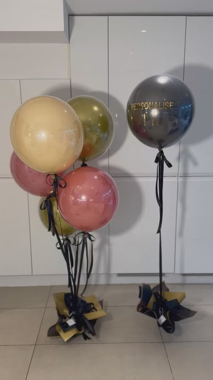 Autumn Couture Balloons – Bouquet of 5 + Personalised Balloon