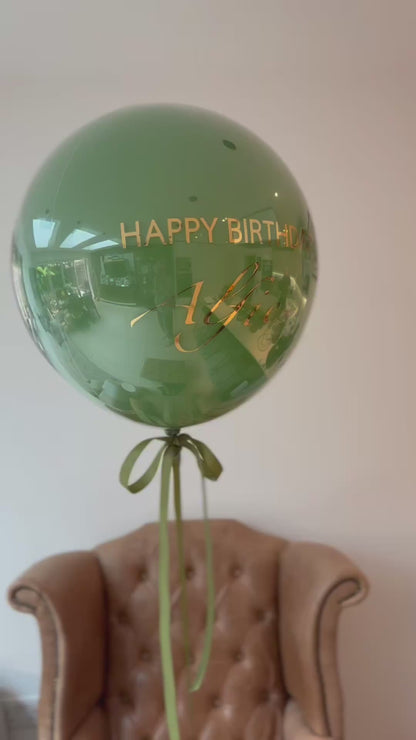 Emerald Signature Balloon with Gold Personalisation